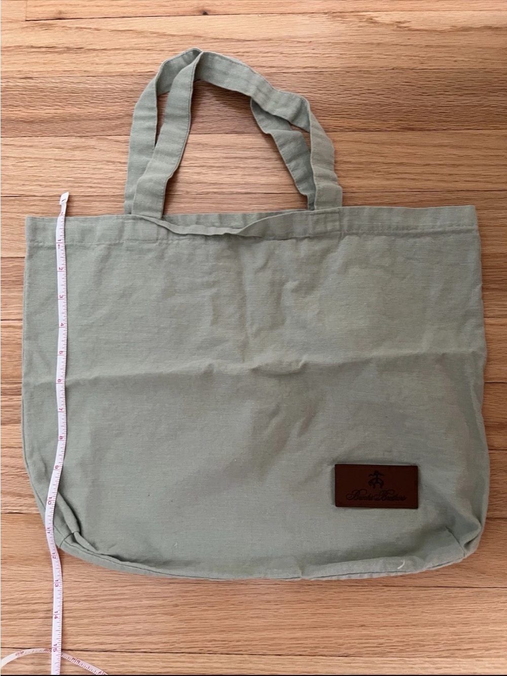 Brooks Brothers Sage Green linen / Canvas Tote s small shopper bag